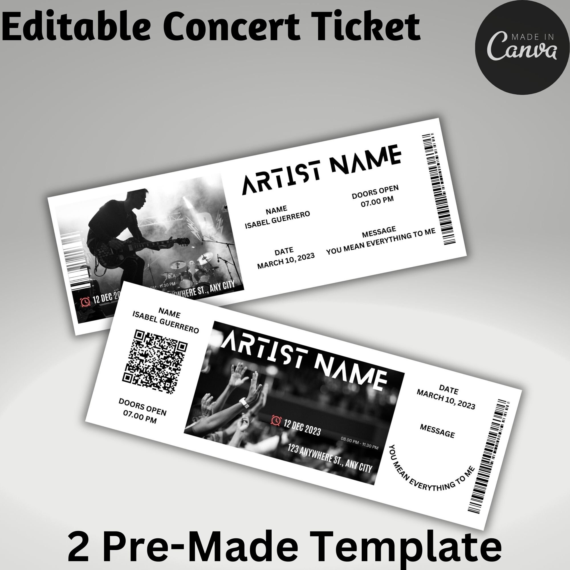 Editable Concert Ticket Template - Il Fullxfull.5551772959 Q980 