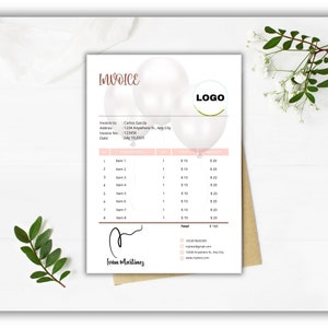 Balloon Invoice Template Receipt Template Business Template Printable Invoice Editable Invoice Canva Invoice Invoice Templates