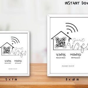 WiFi QR Code Sign Printable WiFi Sign WiFi Code WiFi Password Sign Custom WiFi QR Code Print WiFi Password Printable