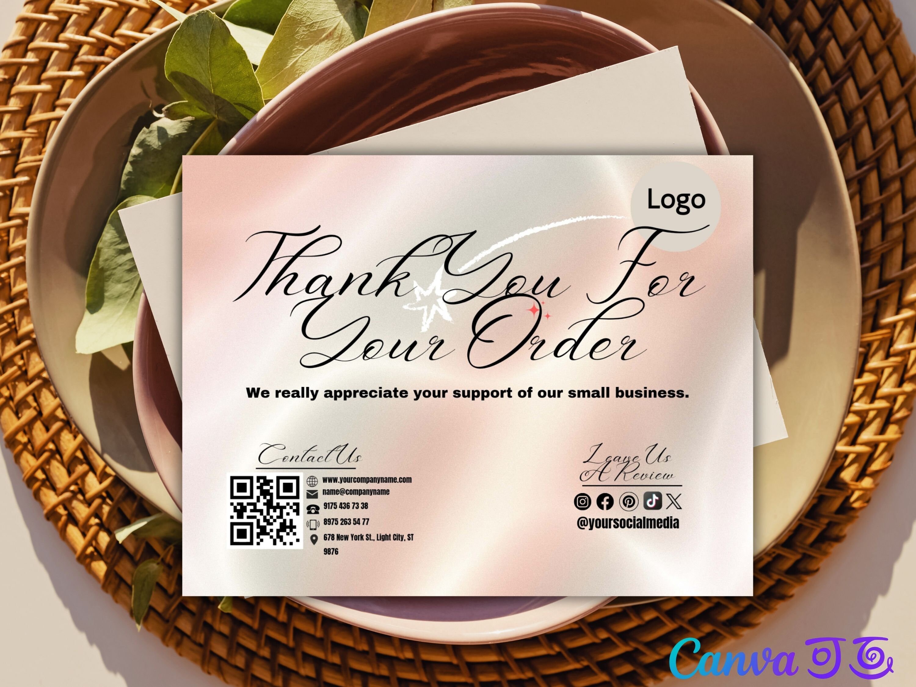 Editable Cake Care Card Template Cake Care Guide Thank You Card Bakery ...