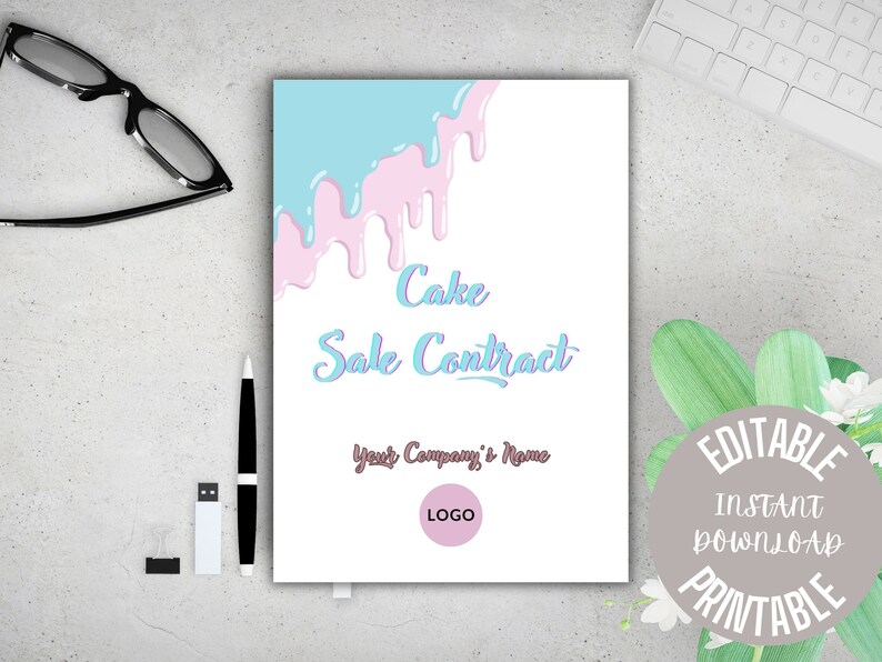 Custom Cake Sales Contract Template Editable PDF for Bakers Cake ...