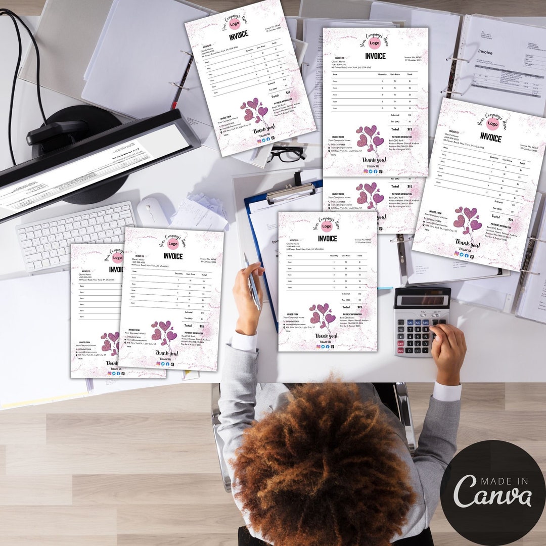 Balloon Invoice Balloon Garland Invoice Business Invoice Form Etsy