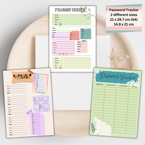 Editable Fillable Password Tracker BUNDLE, Printable Password Log, Password Keeper Sheet, Password Journal Book, Fillable Password Planner