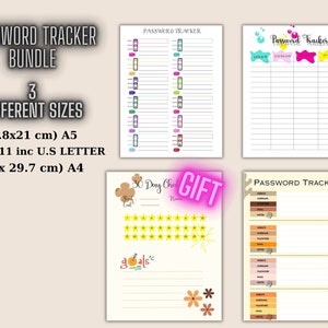 Editable Password Tracker Password Keeper Sheet Password Journal Book Password Template Manager Password Log Password Book Password Notebook