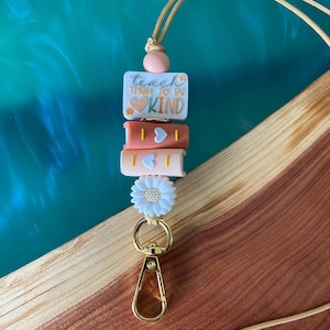 Teacher Lanyard, Lanyard Beaded, Cute Breakaway Lanyard, Lanyard Stacked Book, Teacher Appreciation Gift, Boho Lanyard