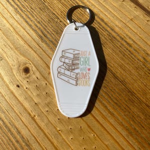 Book Lover Motel Keychain: Vintage Style Bookish Keychain
