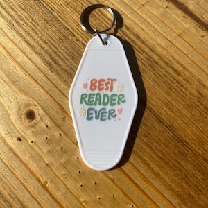 Book Motel Keychain, Motel Keychain, Vintage Keychain, Bookish Keychain, Best Reader Ever