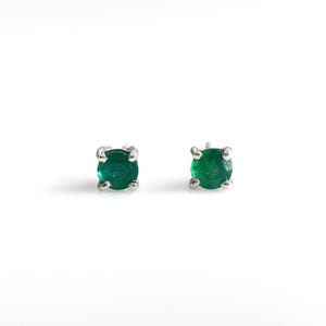 Stunning Natural Emerald Studs Earrings | 925 Sterling Sivler | Emerald Jewelry | May Birthstone Gift | Gift For Her |