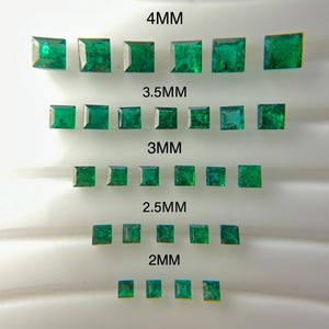 Natural Spotted Emerald Square | Zambian Emerald | Dark Green | May Birthstone | For Making Jewelry | 100% Natural