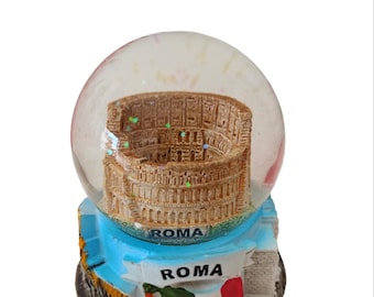 Glass Balls Spheres with Snow Souvenir Rome Colosseum St. Peter …