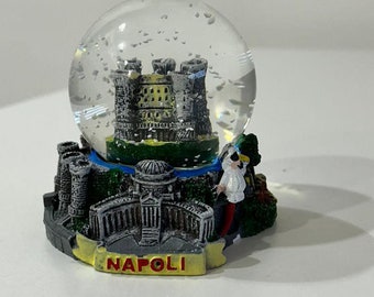 Glass Balls Spheres with Snow Naples Capri Pulcinella Vesuvius
