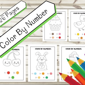 Color by Number Kids Printable, Paint by Number, Homeschool Printable ...