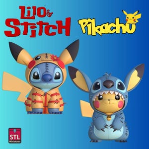 Pikachu as Stitch and Stitch as Pikachu