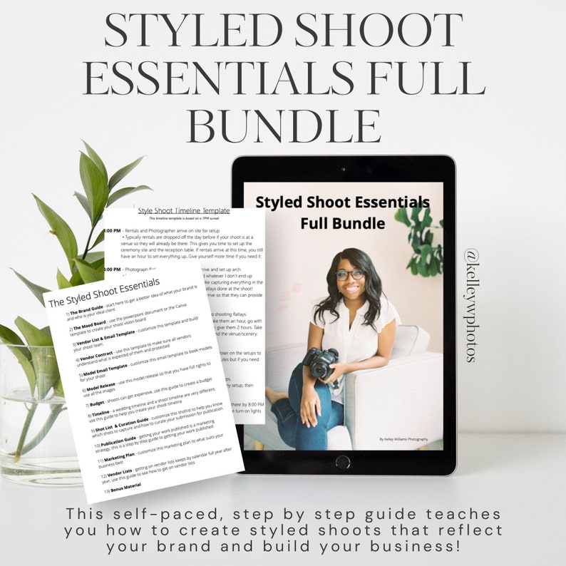 Wedding Photographer Styled Shoot Bundle, Styled Shoot Guide, Email Templates, Mood Board, Styled Shoot Shot List image 1