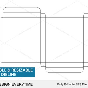 Editable and Resizable Dieline, Resizable Die cut Design,  Editable dieline, Custom Die cut, Custom cardboard dieline