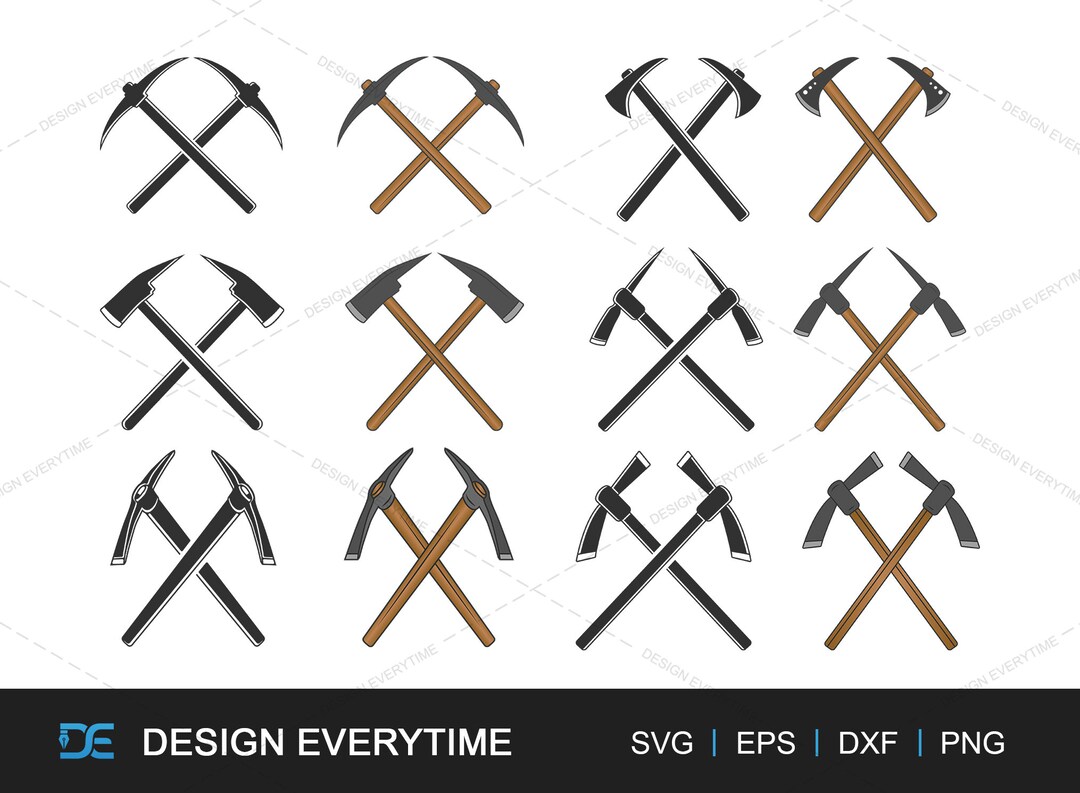 Cross Axe SVG Cross Pick Axe Silhouette Pick Axe Etsy