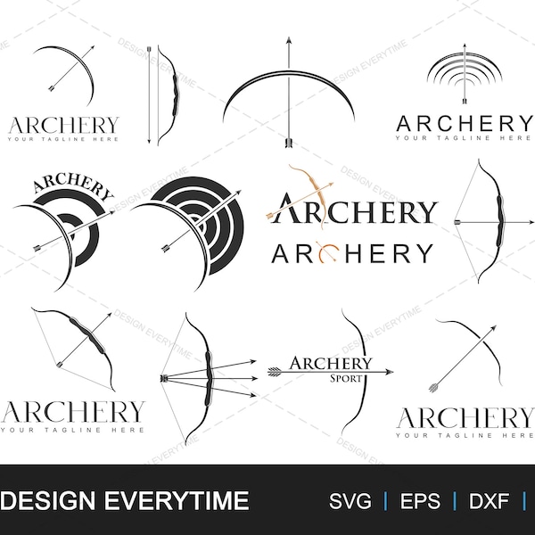 Precision Archery Logo SVG Bundle, Archery Typography - Digital Designs for Bowhunters and Archery Enthusiasts