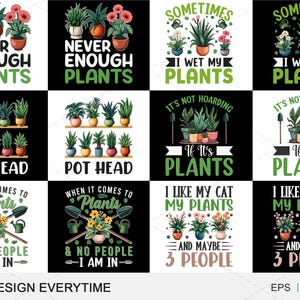 Planting Typography Design Bundle, Dying Plant In Planter, Planting Typography design, Gardening Typography Design