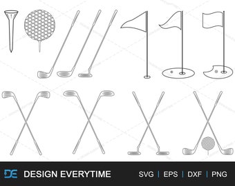 Golf Line Art SVG Bundle, Golf Vector Bundle, Sports Line Art SVG, Golf illustration, Sports Vector, Sports Line Art SVG Bundle, Line Art