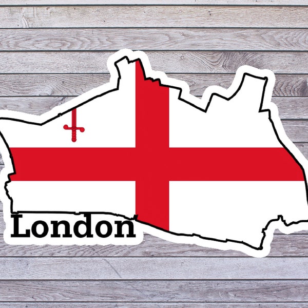 Etiqueta engomada del mapa del condado de Londres, pegatinas del Reino Unido, pegatinas de geografía, regalo para el profesor, pegatinas para portátiles