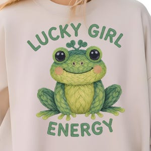 Lucky Frog PNG, Kawaii Plush St. Patrick's Day Graphic (Digital Download)