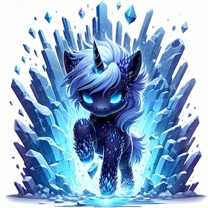Clipart di unicorno gotico congelato / Arte fantasy di unicorno invernale / Pacchetto di sublimazione per cameretta Witchcore / 10 JPEG di alta qualità per uso commerciale