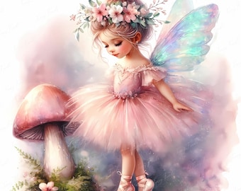Fairy Ballerina Print: Whimsical Pastel Nursery Art (Digital Download)