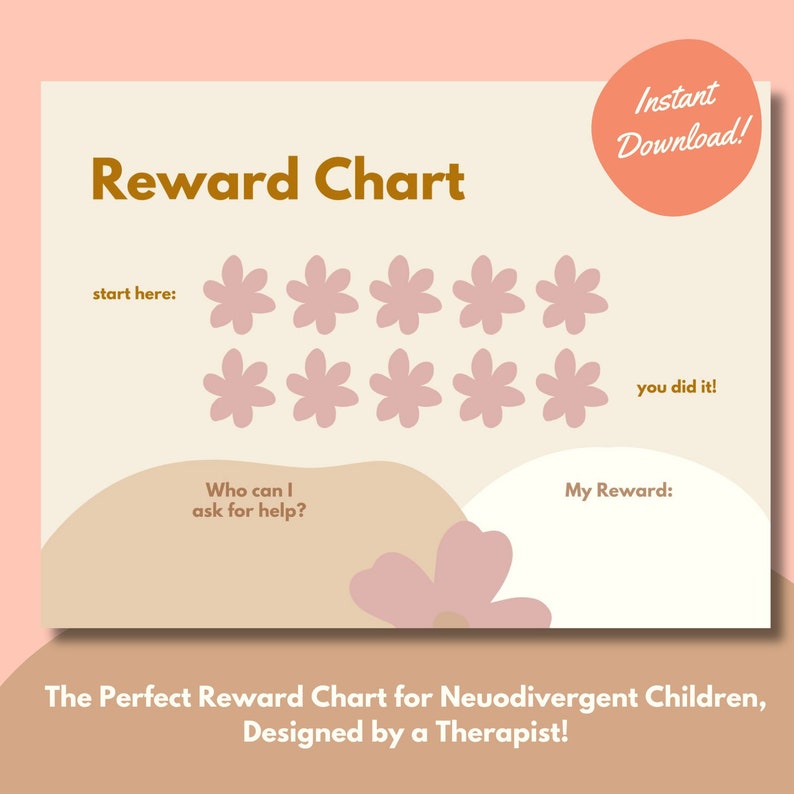 Printable Reward Chart Floral Girls Sticker Chart Autism Etsy