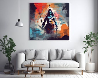 Shiva Wall Hanging Art, Lord Shiva Meditating Digital Download, Hindu God Poster Printable, Shivratri Gift, Indian Spiritual Room Decor