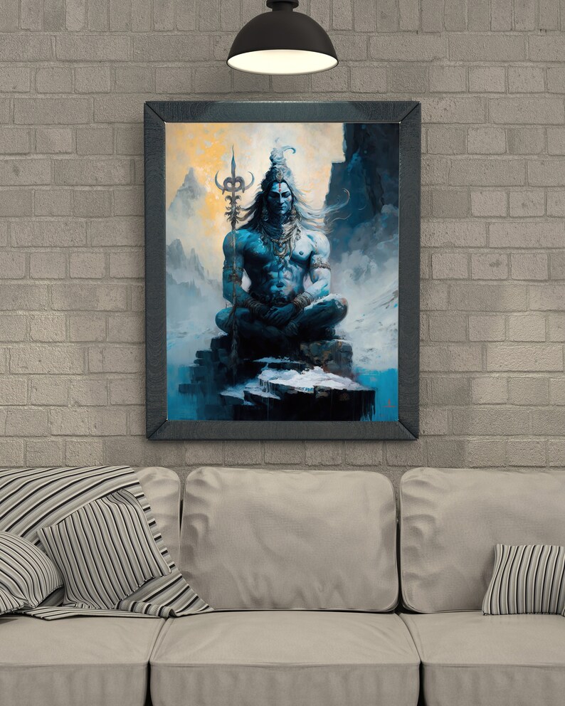 Lord Shiva Meditating Shiva Housewarming Gift Shiva Poster Etsy
