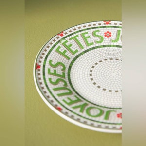 ANTHROPOLOGIE Festive Bistro Tile Dessert Plate image 3