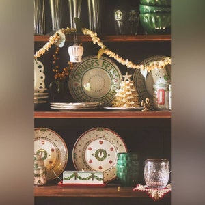 ANTHROPOLOGIE Festive Bistro Tile Dessert Plate image 4