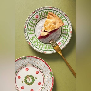 ANTHROPOLOGIE Festive Bistro Tile Dessert Plate image 2