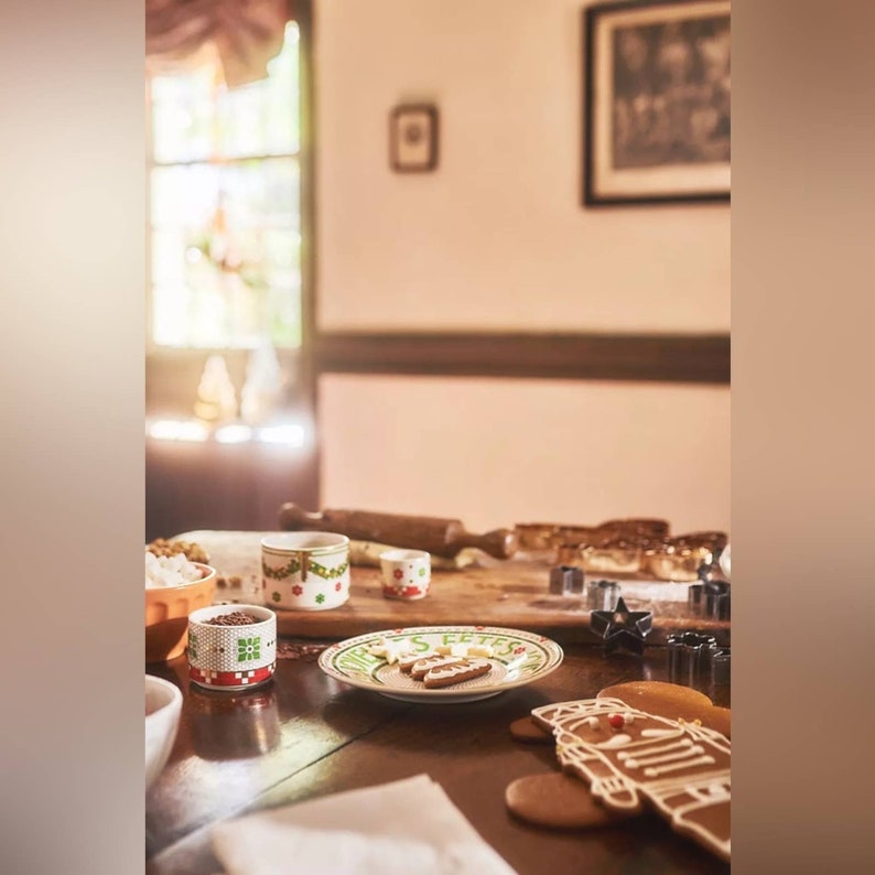 ANTHROPOLOGIE Festive Bistro Tile Dessert Plate image 5