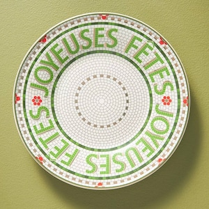 ANTHROPOLOGIE Festive Bistro Tile Dessert Plate image 1