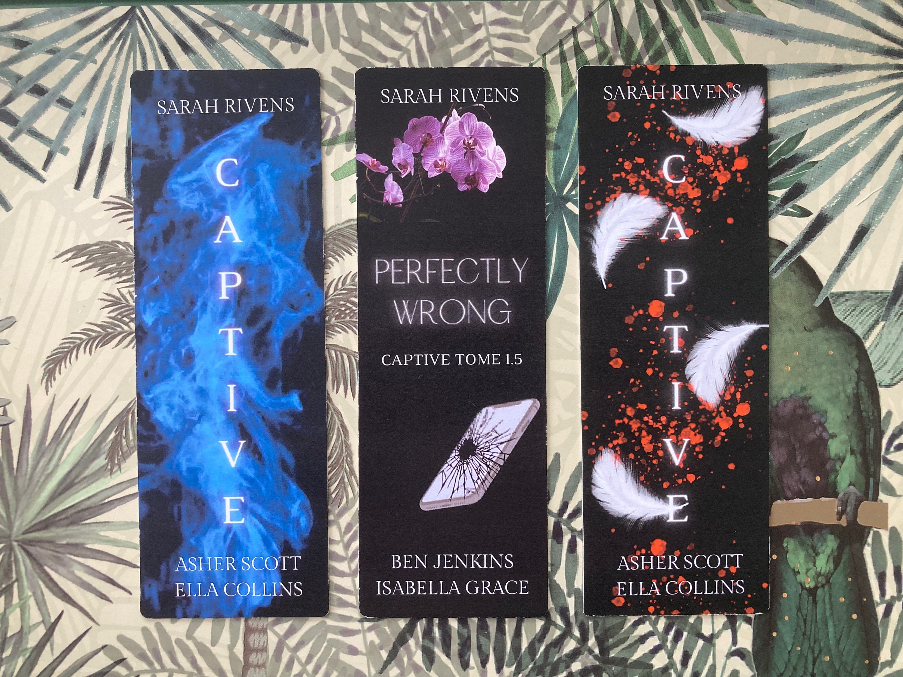 Set of Bookmarks From the CAPTIVE Series by Sarah Rivens 