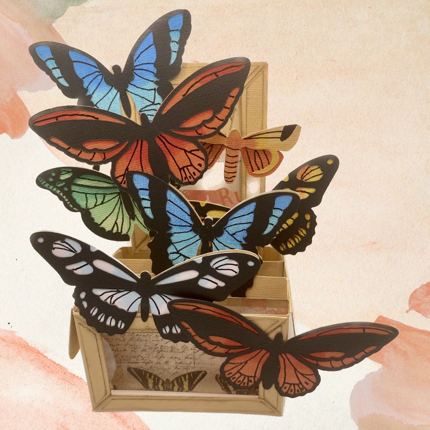 3D Pop up Butterfly Box Card Etsy Australia