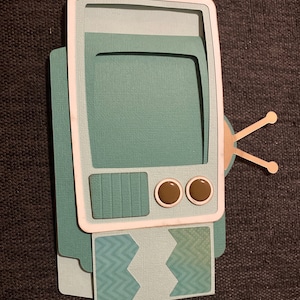 3D Retro TV pop up box Card