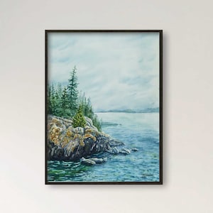 Isle Royale National Park Print, Watercolor Landscape Painting, Wall Decor, Art Lover Gift, Travel Wall Art, National Park Art