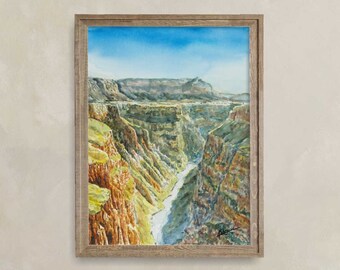 Grand Canyon National Park Landscape Print, Watercolor Painting, Wall Decor, Landscape Art, Art Lover Gift, Living Room Wall Art