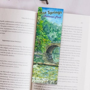 Hot Springs National Park Lesezeichen, Aquarell Lesezeichen, Aquarell Malerei, Kunst Liebhaber Geschenk, Reise Kunst, Nationalpark Kunst