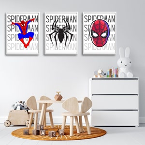 3 piece Spiderman Wall Art, Kids Room Decor, Affirmation for Kids, Inspirational Nursery Decor, Printable Art, Digital Download