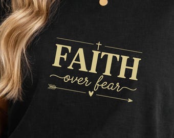 Faith Over Fear PNG, Christian PNG, Bible Verse PNG, Religious Shirt Design, Minimalist Faith Sublimation, Digital Download