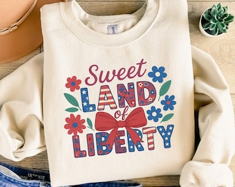 Sweet Land of Liberty Png, 4th of July Png, Sublimation Design, Patriotic Quote Png, Independence Day Png, Instant Download S149