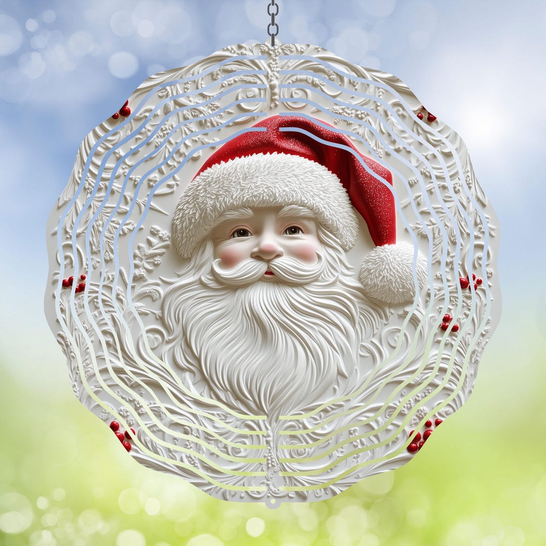 3D Santa Claus Wind Spinner PNG Sublimation Design Christmas Winter ...