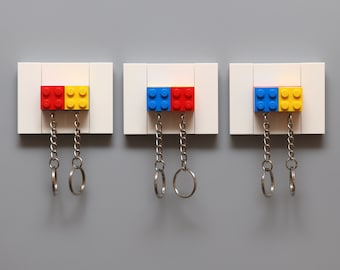 Brick Keyring Wall Mountable Mini Key Hanger Storage Holder Made from Lego® Keychain