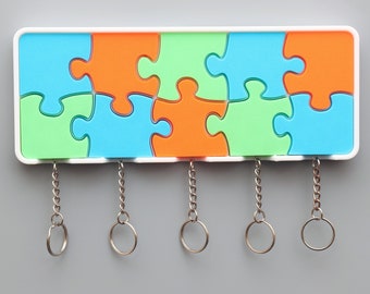 Puzzle Piece Key Hanger Holder Storage Wall Mounted