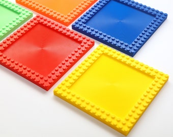 Square LEGO® Compatible Coasters Colourful