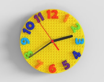 Round Rainbow Clock Building Bricks