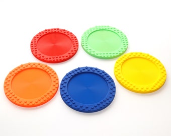 Round LEGO® Compatible Coasters Colourful Circular